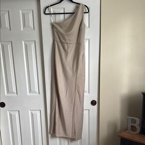 Anthropologie BHLDN One-Shoulder Beige long dress!